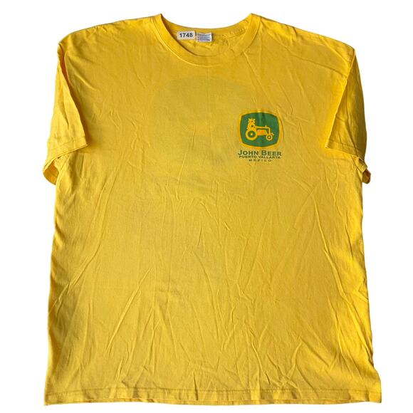 Yazbek Men Short Sleeve T-shirt size 2XL,Yellow,John Beer Puerto Vallarta Mexico - Picture 1 of 8